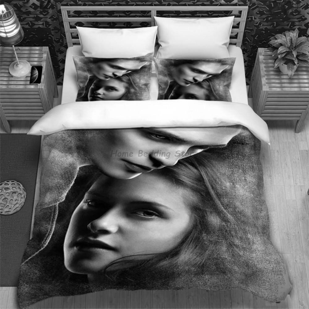 Twilight Series Duvet Cover Set And Pillowcases Vampire Movies Single King Full Fashion Bedding Set For Adults Duvet Cover
