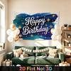 Party Backdrop Happy Birthday Birthday Stars Blue Photo Booth Background Front Door Decor