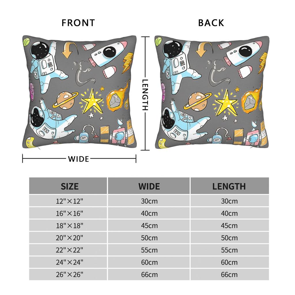 Astronaut & Rocket & Planets Pillow Cover Novelty Pillow Case For Living Room Sofa Comfy Pillowcases Birthday Present