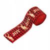 Ecarla Christmas Ribbon 5cmx5M Red Plaid With Gold Lettering Ksn85