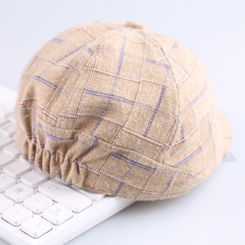 Autumn Fashion Baby  Hats Plaid Design Retro Children Toddler Beret Cap