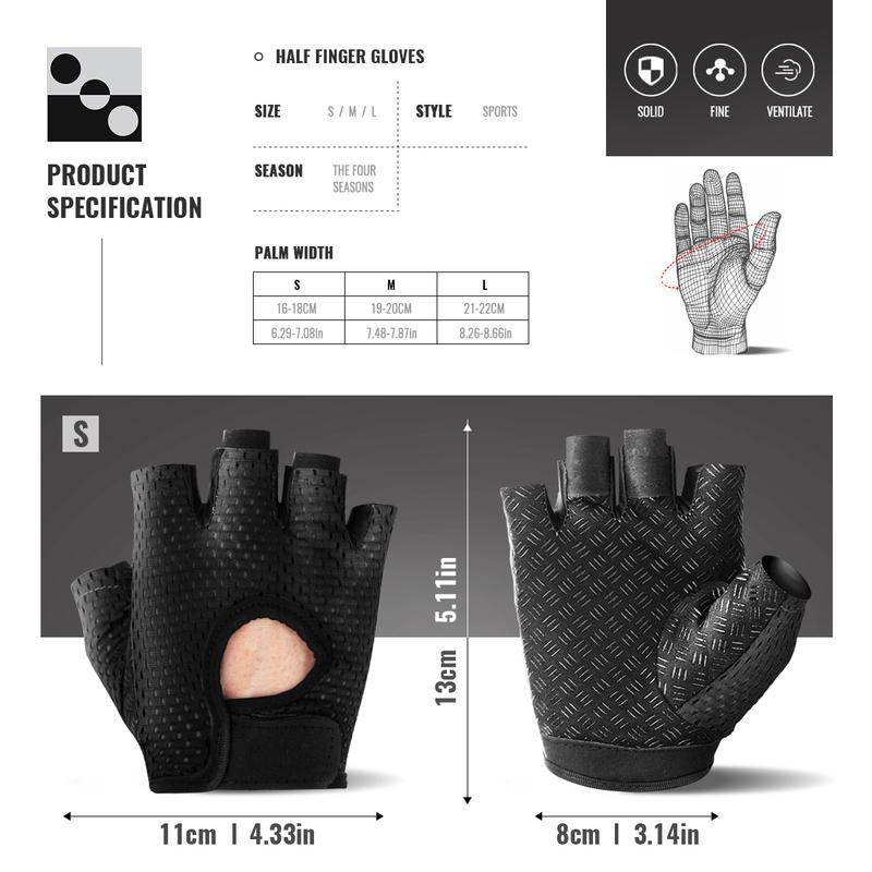 Sport Gloves Breathable Non-slip Cycling Fingerless Fishing Gloves Gym Fitness Weight Lifting Yoga Women Men Workout Gloves