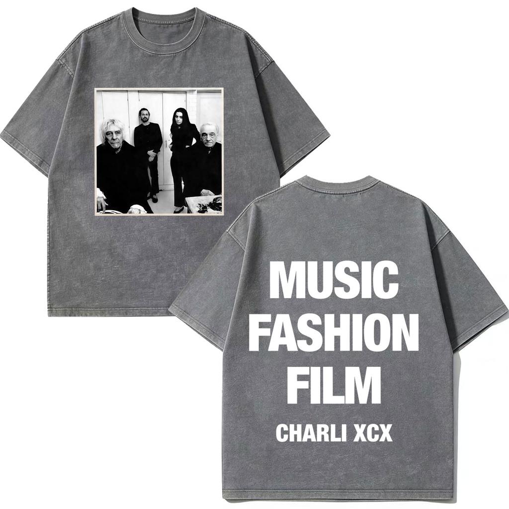 CHARLI XCX Album Music, Fashion, Film Tour 2026 Print T-shirt Men Women Cotton Casual Loose Vintage Washed T Shirt Streetwear