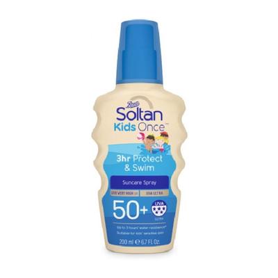 Soltan Kids Once 3Hr Protect & Swim Suncare Spray Uvb Very High SPF50+ 200 Ml.