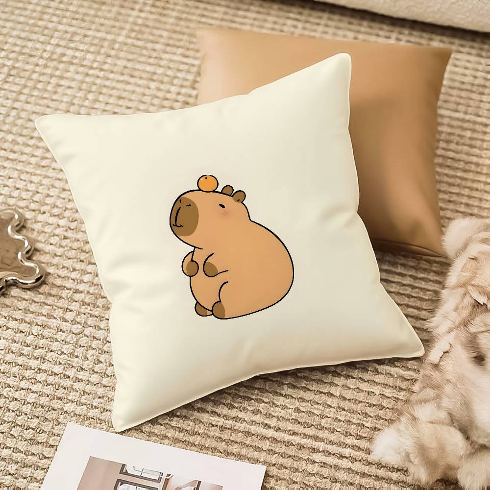 Cute Funny Kapibala Pillow Case Anti-dustmite Invisible Zipper Sofa Bed