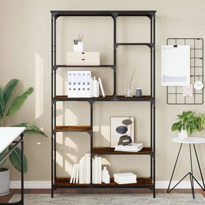 VidaXL Bibliothèque chêne sonoma 99x35,5x176 cm bois ingénierie acier 835411