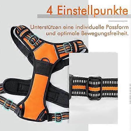 No Tension Dog Harness, Breathable Harness, Puppy Harness, Reflective Strips, Safety Guide, Adjustable Soft Strap Traction Rope