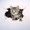 3D Cat Car Stickers Auto Body Bumper Cover Scratches Motorcycle Front Cowl Fuel Tank Decor Removable Animal Vehicle Accessories
