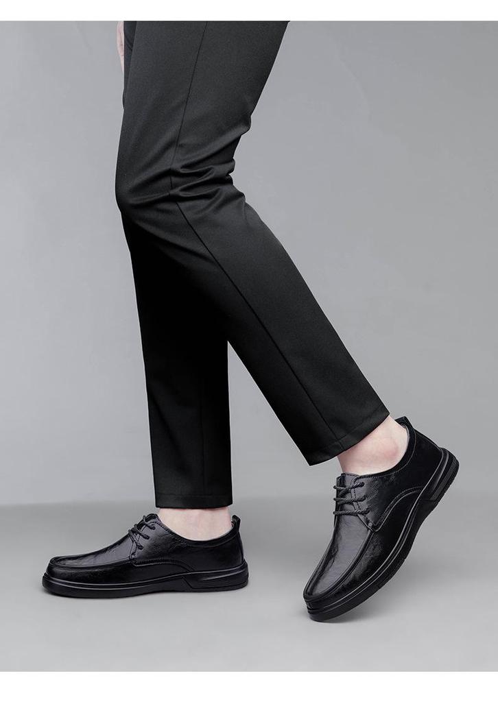 Herren Schnür-Loafer aus echtem Leder - Bequeme Rindsleder Business-Schuhe