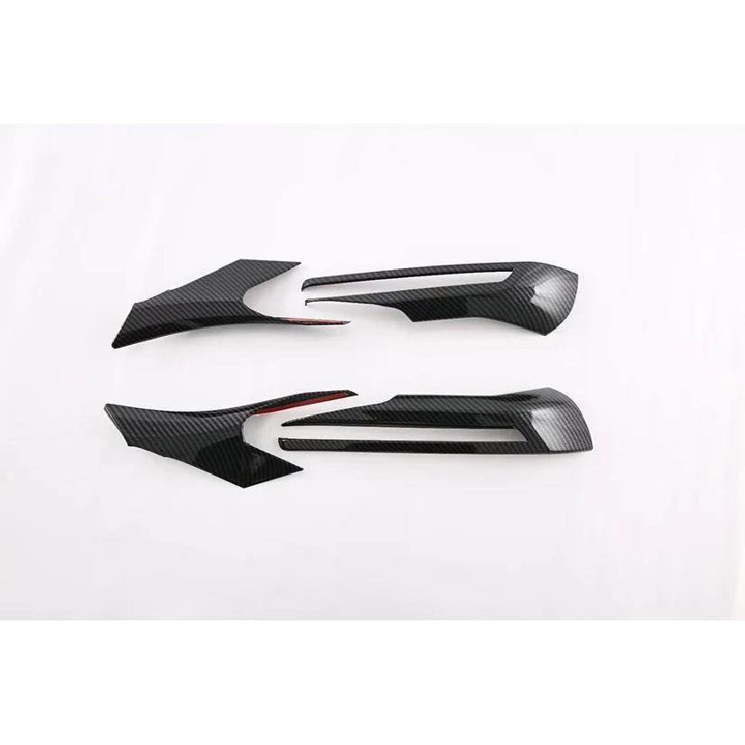 For BYD Han Ev Dm   Car Accessories ABS Side Mirror Rear View Wing Chrome Cover Trim Molding Bezel Carbon Fiber Style