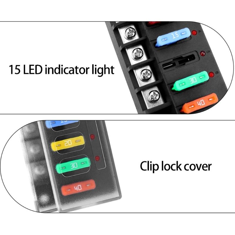 6 Way Automotive Safety Box With LED Indicator Water Resistant Blade Connection Unit For Cars Trucks Boats Mobile Homes