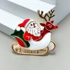 Yousheng Zinc Alloy Santa Claus Brooch Enamel Cartoon Father Christmas Pin Sweater Coat Backpack Decoration Clothing Accessories Festival Holiday Gift