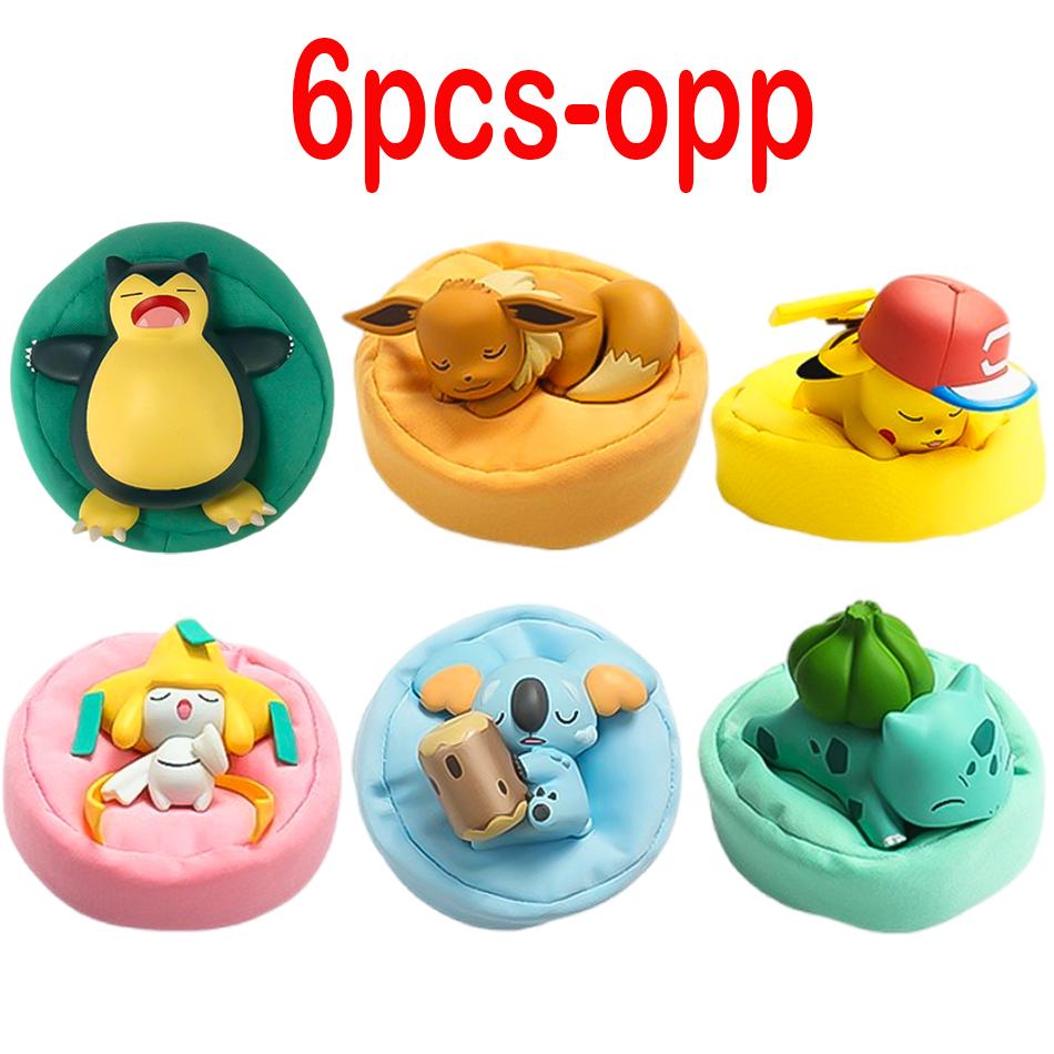 Toys 1-12pcs Pok É Mon Scale Ratio Model Figure 1-12 Pcs Pikachu Sleep Series Interior Hand Sleeping Position Gift Present for Sfriends