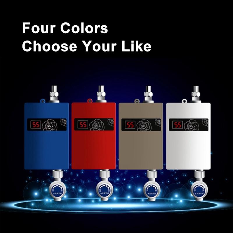 220V 300W Universal Electric Water Heater Instant Tankless Water Heater 3KW Temperature Display Heating Shower + Nozzle