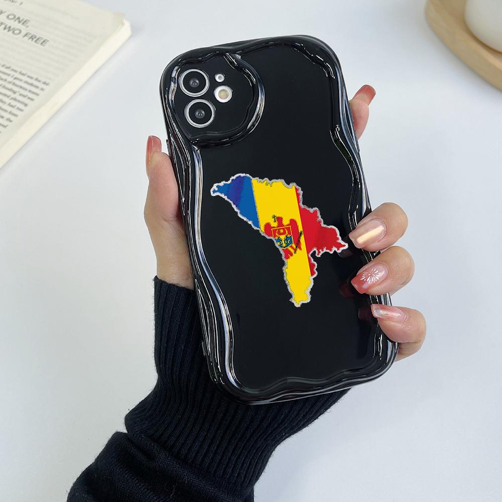 N91 Moldova Flag Art Soft Wavy Phone Cases for iPhone 14 Pro Max 13 Mini 15 Plus XR 7 8 6 XS Max 12 11 Protective Bumper Cover
