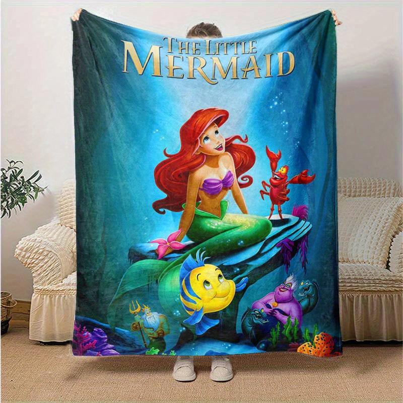 1 pièce, La Petite Sirène Ariel Décoration d'Intérieur Couverture Douce en Flanelle pour Canapé, Lit, Voiture, Plage, Bureau Idée Cadeau sieste pour Amis