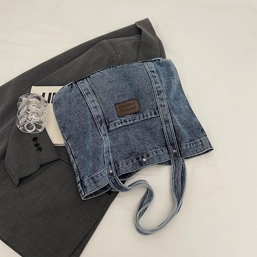 Women Denim Shoulder Bag Fashion Shoulder Purse Large Capacity Simple Tote Handbag Stylish Shopping bag Outdoor Travel Bags sac