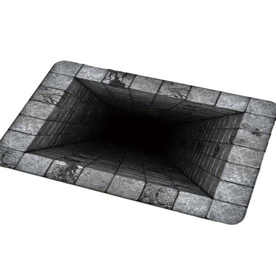 3D Optical Illusion Floor Mat Non-Slip Vision Rug Realistic 3D Carpet for Living Room Bedroom Bathroom Hallway Easy Care Decorative Rug