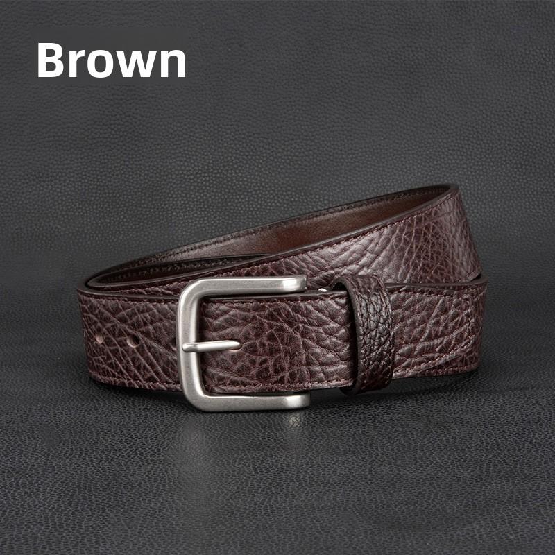 

Meier Top grain leather belt - men s business casual pin buckle, versatile for pants 120cm