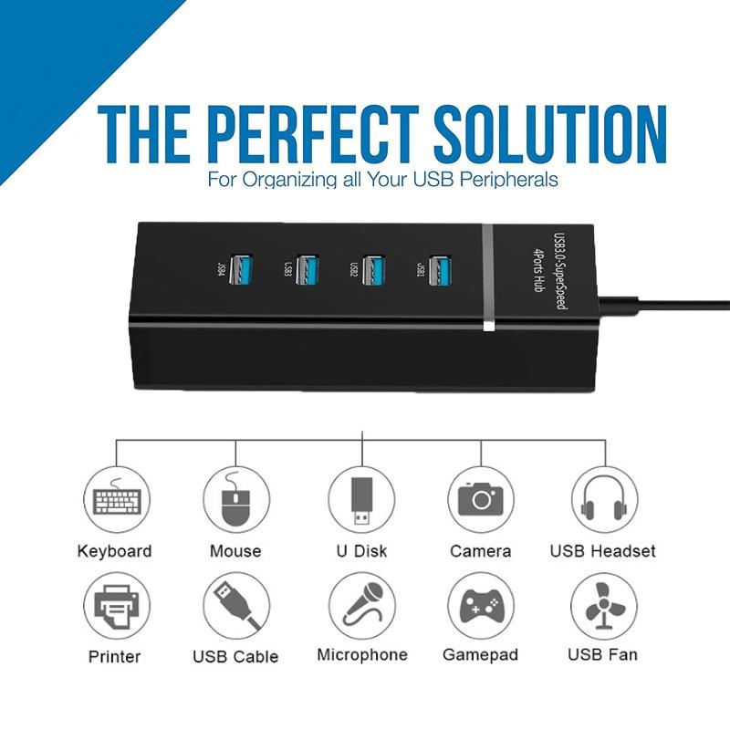4 Ports 3.0 USB HUB Splitter High Speed Multi Splitter USB Adapter Expander Cable For Desktop PC Laptop Adapter USB HUB