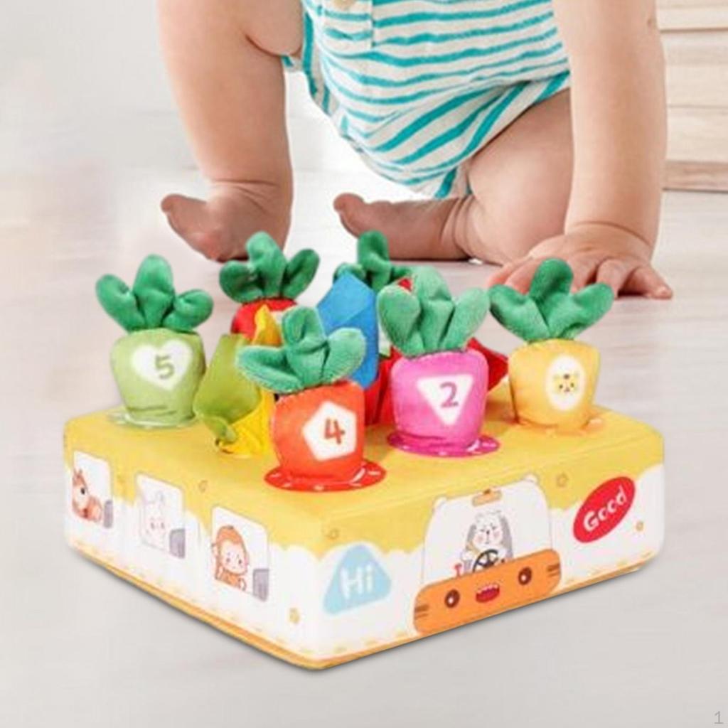 Tapis Carotte Sensoriel à Tirer Tout-Petits Boîte à Mouchoirs Multifonction Drôle Soyeux Jouets d'Éveil