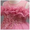 Mädchen Kinder Schleppkleid Elegant Mädchen Aufführung Rüschenrock Prinzessinnenrock Blume Kinder Hochzeit Mädchen