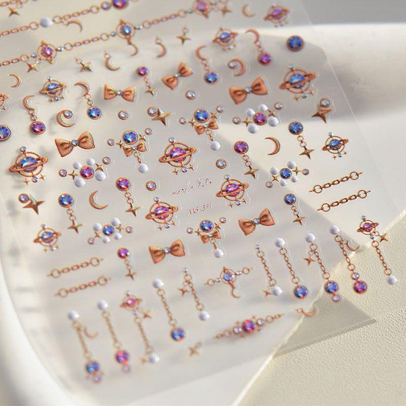 

Xingyue Chain Tomoni Relief Adhesive Nail Sticker Star Chain 391