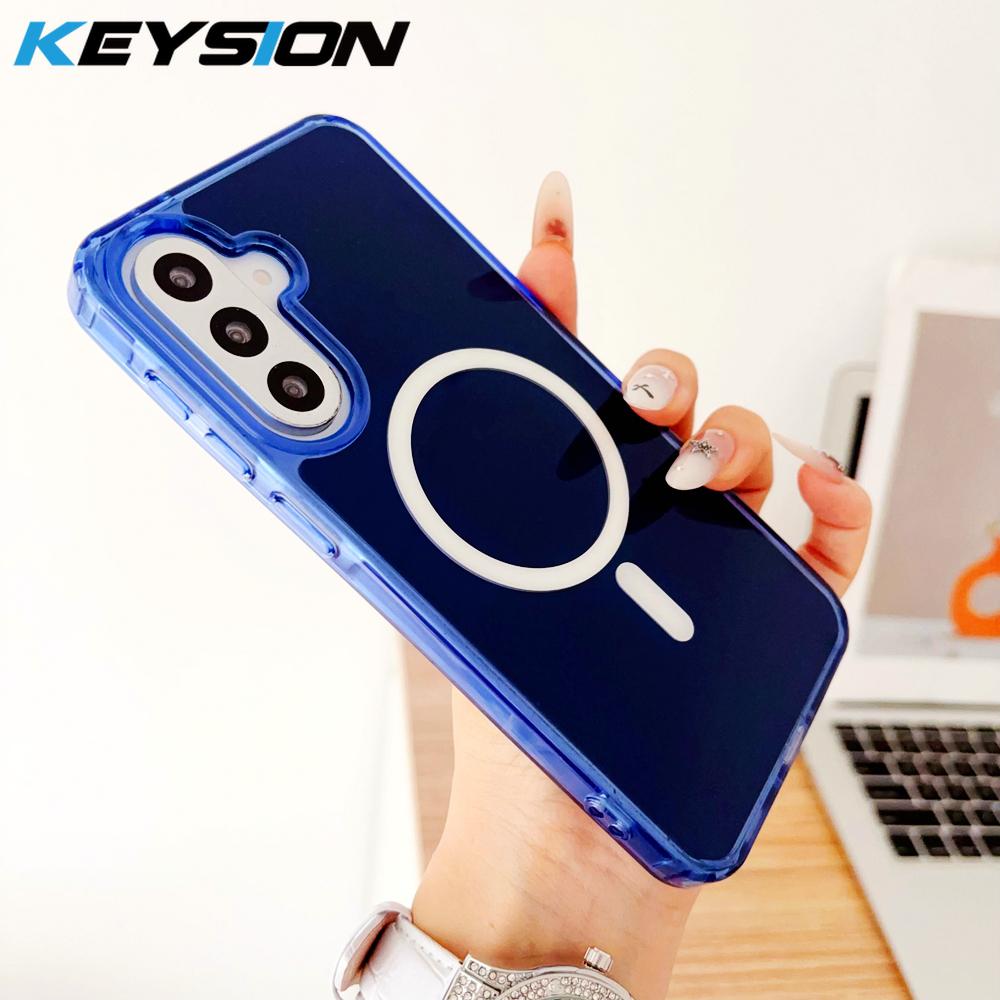 KEYSION Luxury Magnetic Case for Samsung A57 5G A37 5G Soft TPU+PC Shockproof Phone Back Cover for Galaxy A56 5G A36 5G