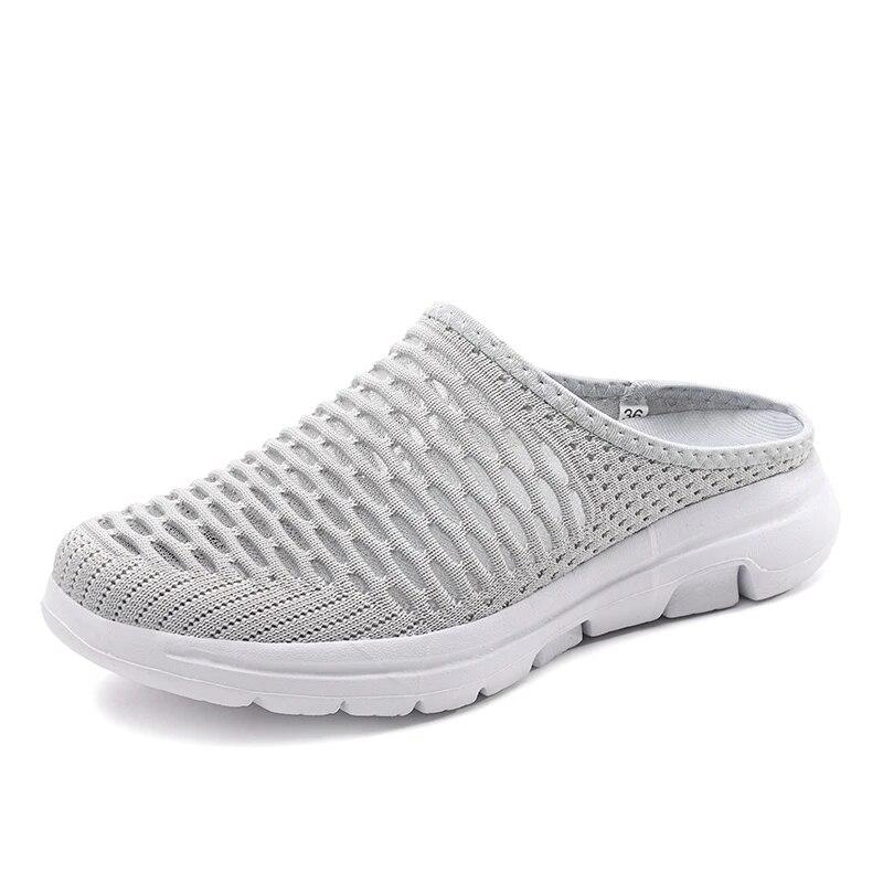 Women's Round Toe Slippers Light Breathable Flats Non-slip Soft Sole Casual Shoes Slip-on Mules for Walking Daily Wear