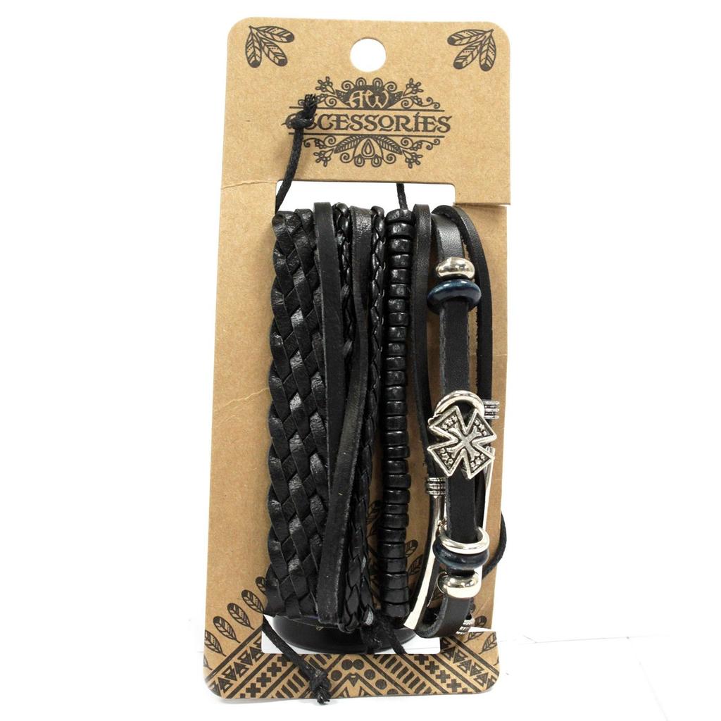 Mens Bracelet Sets – Black & Macho (asst)