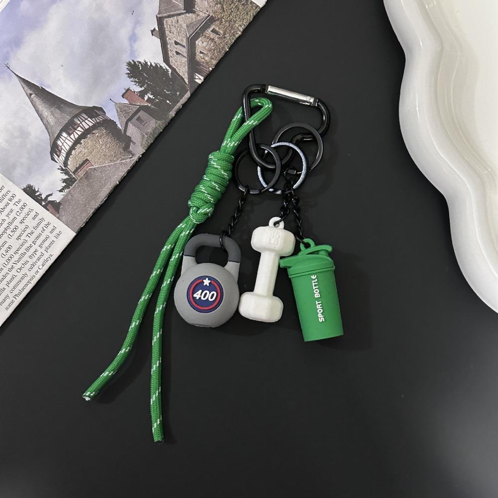 

Heart Buckle Fitness Series Pendant Kettlebells Simulation Dumbbells Keyring Bodybuilder