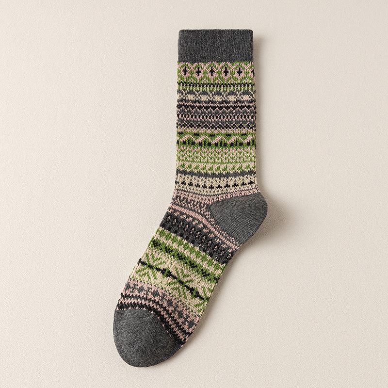 Women's Retro Ethnic Style Mid-Calf Socks - Versatile, Trendy, Scrunched, Perfect for Birkenstocks In Autumn/Winter