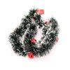 Dark Green Christmas Heather Garland with White Edge & Bow for Hotel Decoration