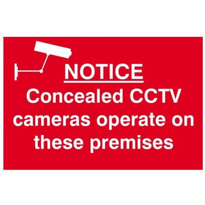 Scan Notice Concealed Cctv Camera - Pvc Sign 300 X 200mm