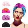 Reusable Silk Satin Beauty Sleeping Headwrap for Women – Double-Layered Shower Bathing Cap with Elastic Knot, Makeup-Friendly