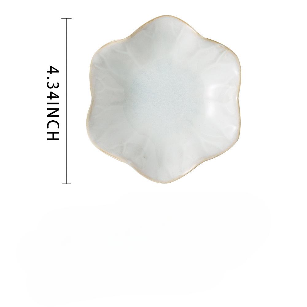 Creative and Minimalist Style Jewelry Tray Home Snack Dish Flavor Dish Ceramic Lotus Decoration Plate and Decorative Display