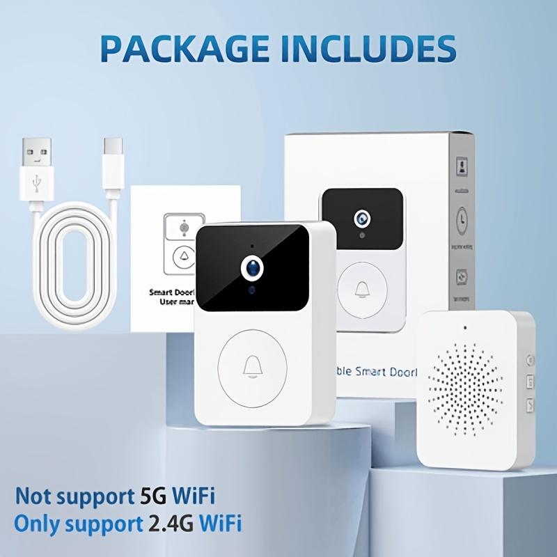 Wireless Video Doorbell with HD Camera, Wide Angle, Smart Voice Intercom, WiFi Support, Rechargeable Lithium Polymer Battery, Application Control