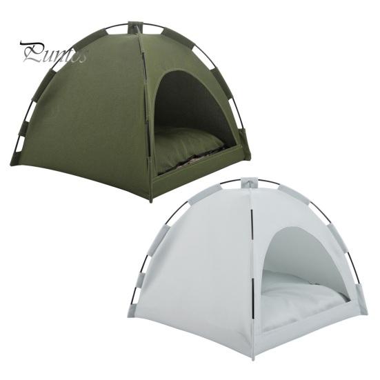 Haustier-Zeltbett mit Baldachin, tragbares Katzenbett, erhöhtes Haustierbett, atmungsaktives, weiches Katzenzeltnest für drinnen und draußen, Reisen und Strand