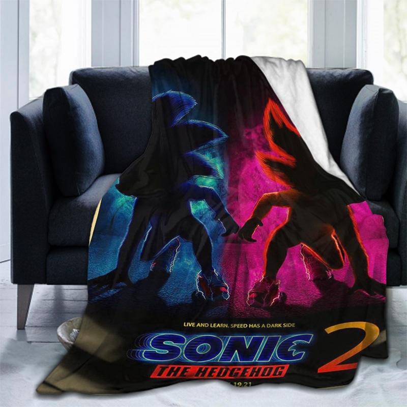 

Versatile Bristles Warm Blanket Super Soft Anime Sonic Plush Blanket for Adults Kids Popular Polyester Material Personalized Na 100cmx150cm