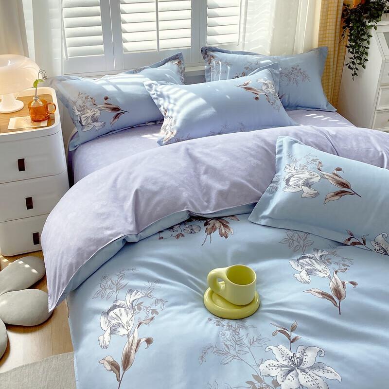 Grace Wan Ting Plant Cashmere 4-Piece Bedding Set