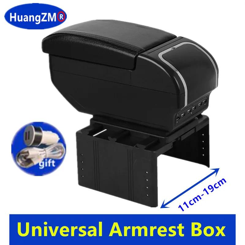 Universelle Auto-Armlehnenbox Universelle Mittelkonsolen-Armlehne Großer Stauraum Zentrale Aufbewahrungsbox mit Becherhalter Aschenbecher