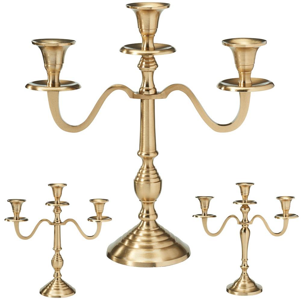 Kandelaber Kerzenständer Gold 3-armig 30 cm