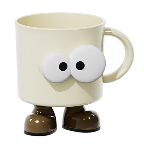 Mouthwash Cup Cartoon Design Unbreakable Toothbrush Holder Ergonomic Handle Dishwasher Safe Water Mug