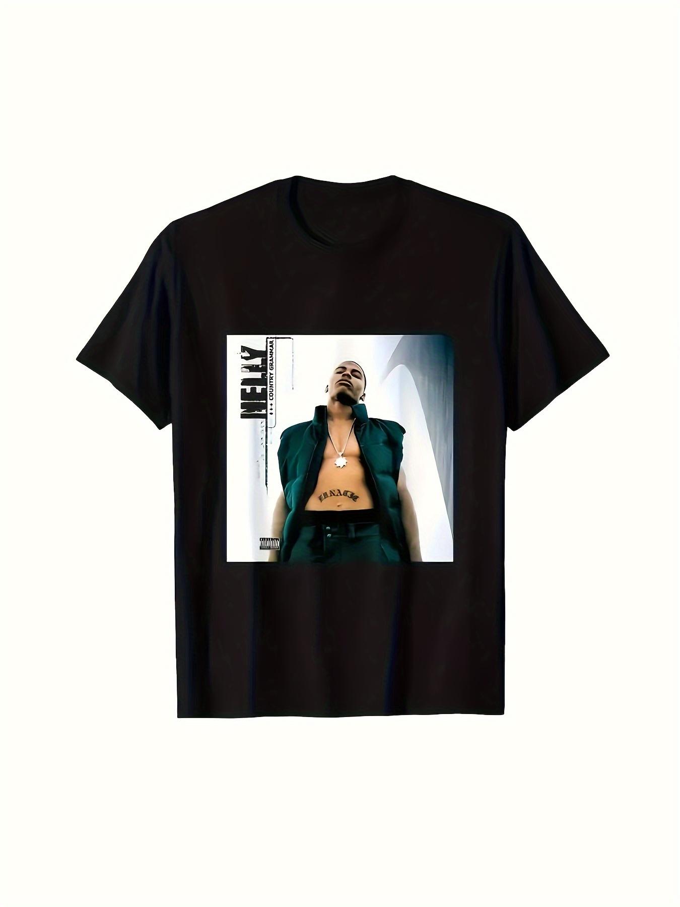 

Men s Nelly Country Grammar Album Cover T-Shirt - Black Short Sleeve Round Neck Casual Tee with Vibrant Digital Print XXL