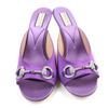 Excellent GUCCI Mule Horsebit Crystal Satin Purple Satin Women 38 771594 Used