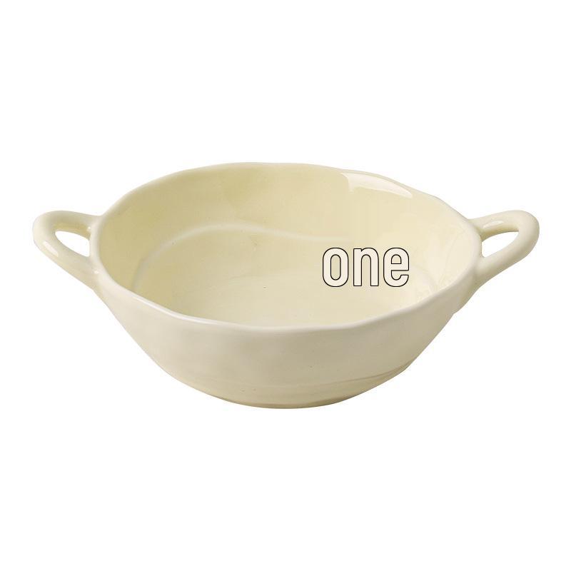 Retro Ceramic Double-Handle Soup and Rice Bowl - Japanese Creative Design