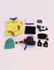 [Miccostumes] Women's Adult Girl Anime Game Cosplay Costume Costume Set Cute Cool Moe Yellow Cotton Padded Green Hat Shirt Black Jeans Fancy Dress