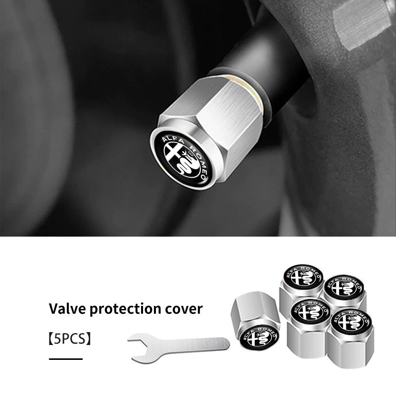 

For Alfa Romeo Car Emblem Wheel Tire Valve Stem Cap Dust Cover Accessories For Alfa Romeo GT Stelvio F1 Brera Volante Tonale Glo