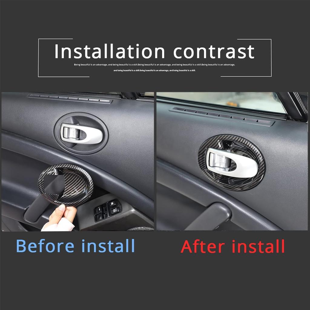 Inner Door Bowl Panel Cover Trim for Mitsubishi Eclipse 2006-2011, 2PCS ABS Material Car Inner Door Handle Bowl Panel Frame Protector Accessories