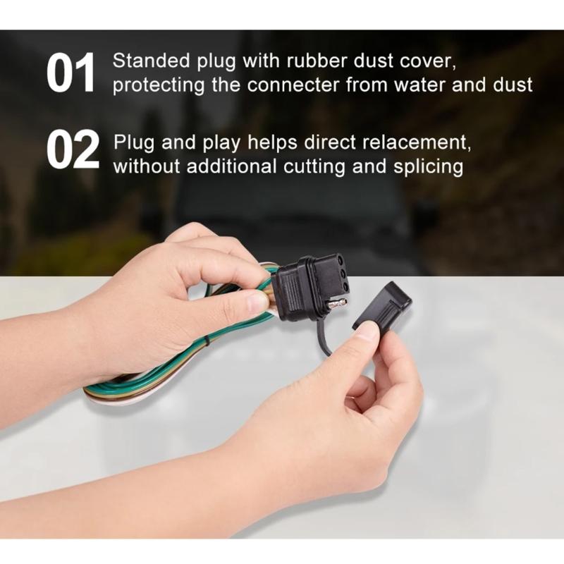 Vehicle Towing Light Cable Wire Harness Assembly Quick Connection System 56407 Reliable Lighting Connection Weatherproof